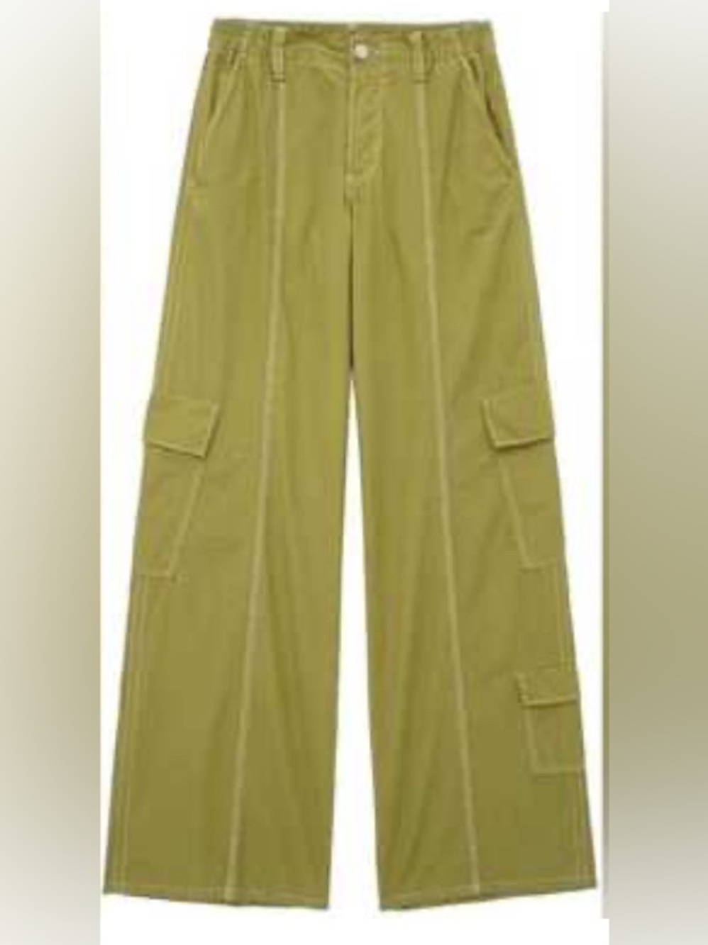 Zara Olive Cargo Wide-Leg and High Waist Pants